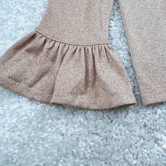 J. Crew Bell Sleeve Metallic Rose Gold Top Medium - Picture 5 of 11
